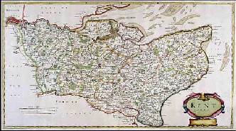 17th century map of Kent